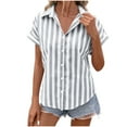 thumbnail image 1 of Linen Shirts for Women Short Sleeve Button Down Blouse Cotton Linen Tops Lapel Casual Trendy Tunic Shirts 2025 Spring Blouse My Items Under 15, 1 of 6