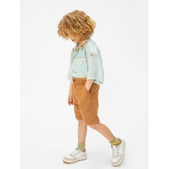 Linen Shorts Drawstring Pockets