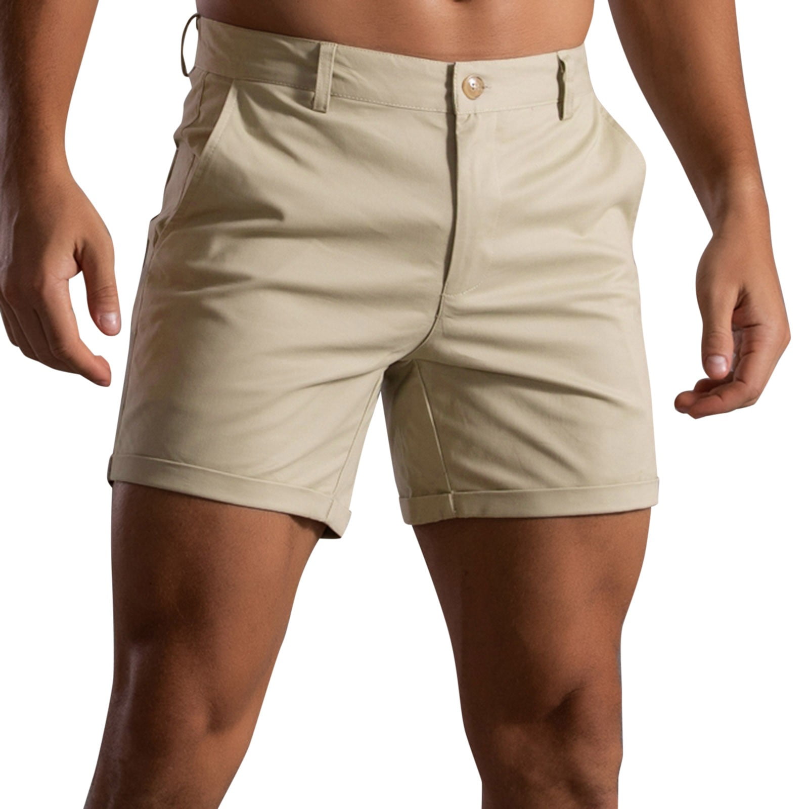 Mens khaki linen shorts online