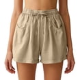 thumbnail image 1 of Linen Shorts for Women 2026 Cute Drawstring Linen Pants Lounge Outfit Elastic Waist Shorts Summer Pants Casual Loose Outfits 2026 Bermuda Wide Leg Short Comfy Shorts Lounge Wear M, 1 of 6