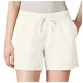thumbnail image 1 of Linen Shorts,Womens 5 Inch Inseam Drawstring Linen Blend Short,Comfy Shorts for Women(Color:White,Size:S), 1 of 7