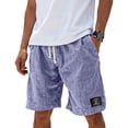 thumbnail image 1 of Linen Shorts for Men Casual Loose Fit Summer Beach Shorts with Pockets, 1 of 4
