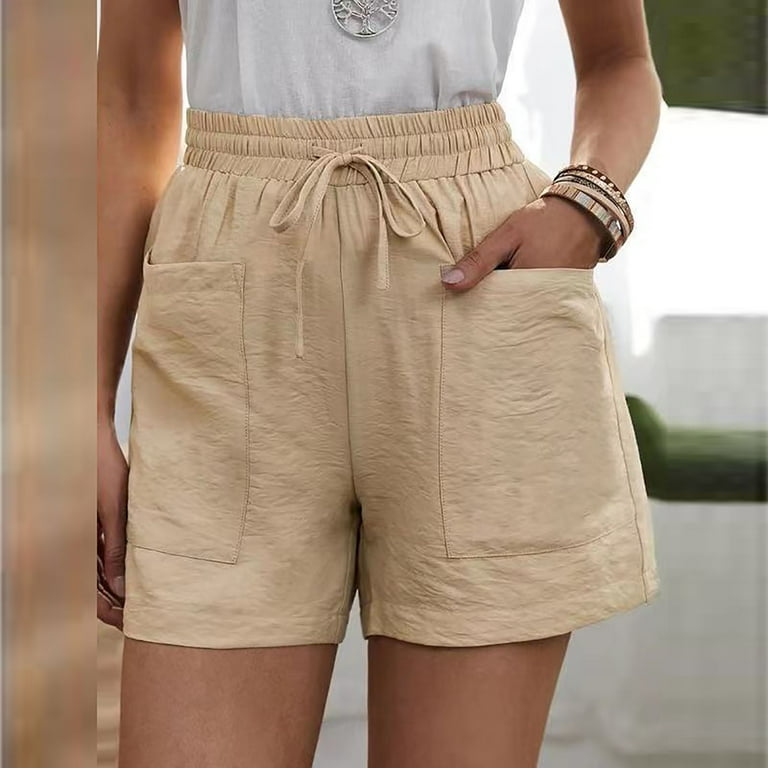 Linen Shorts for Women,Summer Fashion 2023 Shorts Casual