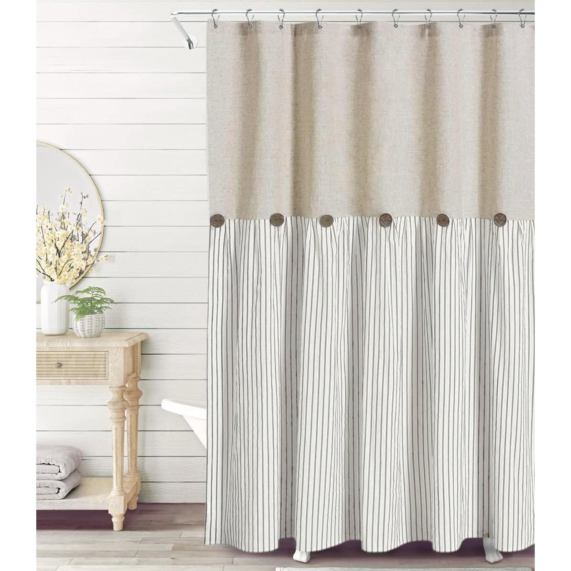 Linen Shower Curtains for Bathroom Farmhouse Shower Curtain Rustic ...
