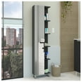 thumbnail image 1 of Linen Single Door Cabinet 62" H, Five External Shelves, Four Interior Shelves, Black, 1 of 1