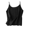 thumbnail image 1 of Linen Sleeveless Tops for Women, Yigetop Cotton Linen Camisole Tops for Women Spaghetti Strap Loose Fit Tank Top Summer 2025 Casual Sleeveless Shirts Cute Summer Tops for Women Black 2XL, 1 of 7
