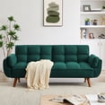 thumbnail image 1 of Linen Sofa with 2 Adjustable Backrest, Modular Couch with Left & Right Arm and Solid Wood Leg, Sectional Settee  for Living Room, Office, Lobby, Green, 1 of 8
