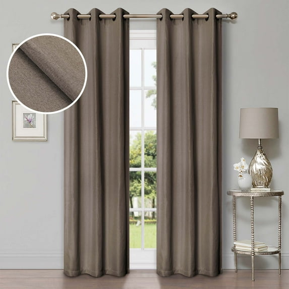 Linen Solid Blackout Curtain Panels, 42" x 84", Coriander by Blue Nile Mills