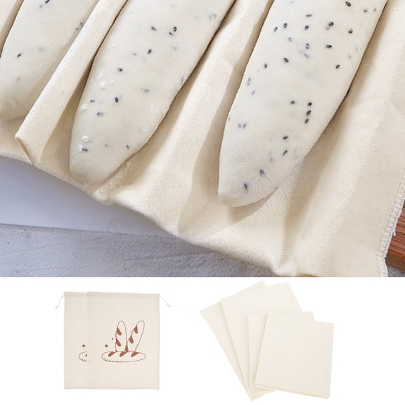 Linen Sourdough Bread Bags Large Bread Storage Bag Versatile Cotton Cloth Bread Bags Sturdy Linen Bread Bags Dust Proof Drawstring Bread Container for Homemade Bread