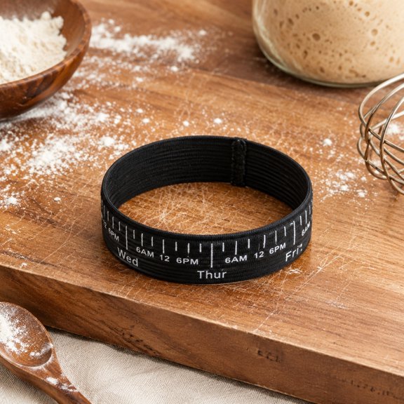 Linen Sourdough Fermentation Timer Strap,Reusable Elastic Jar Band with Daily Time Label for Homemade Bread Baking,4.64 in