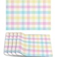 thumbnail image 1 of Linen Spring Placemats Set of 4 Buffalo Check Plaid Easter Table Mats Easter Decor Birthday Party Home Kitchen Table Decorations and Supplies-12×18'''', 1 of 3