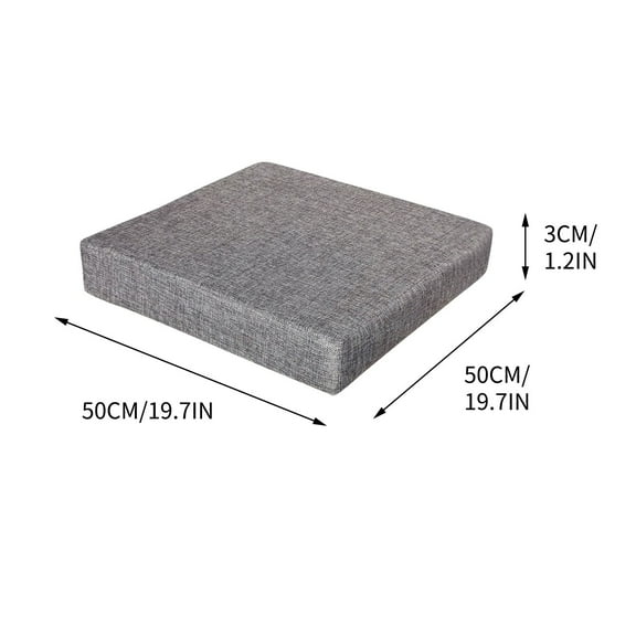 Linen Square Seat Cushion 20x20x1.5 Inch High-Density Foam, Reversible Mat for Sofa & Window Bench, Machine Washable