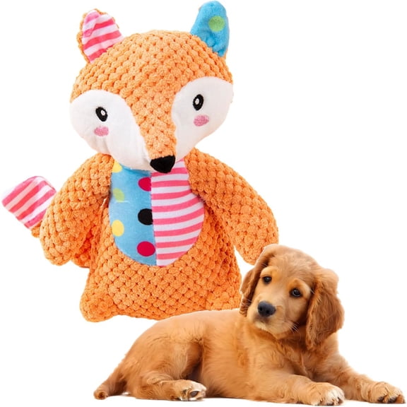 Linen Squeaky Dog Toy Safari Animals, Durable Plush Chew Toy with Crunch Sound, Tough Linen Fabric for Small Medium Dogs Indoor Outdoor Play(K)