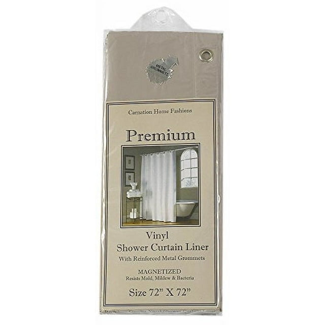 Linen Standard Size 4 Gauge Magnetized Shower Curtain Liner Made with Mold, Mildew and Bacteria Resistant Vinyl