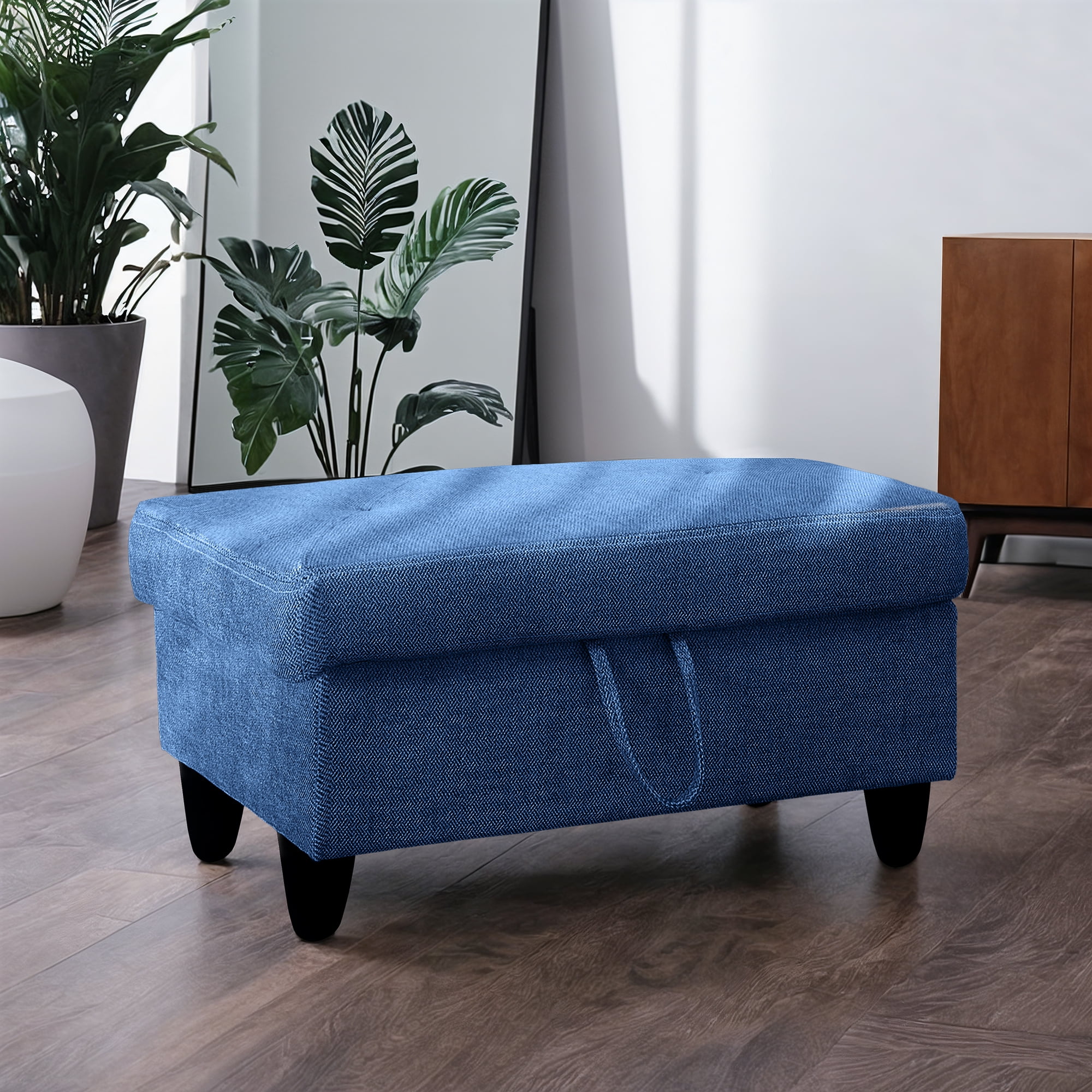 Linen Storage Ottoman Bench Storage Chest Footstools for Sofa Couch