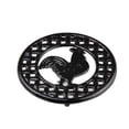 thumbnail image 1 of Linen Store Cast Iron Trivet for Coaster Rooster Design Countertop Decor Heat Resistant - Black, 1 of 3