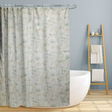 Linen Store Shower Curtain for Bathroom Printed Durable Fabric Canvas Shower Tub Decor, Wateresistant Curtains, 70"x70" Fun Nautical Design - Jamie