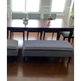 thumbnail image 1 of Linen Stripe Ticking Upholstered Pillowtop 48" Rossini Ottoman Bench with Multi Color Variants, 1 of 5