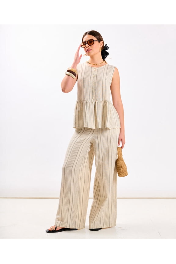 Linen Stripe Trousers