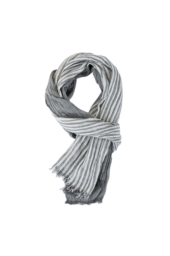 Linen Striped Long Scarf Scarfs for Women Winter Warm Scarfs Shawl Urbanstyle Scarf Cotton Linen Scarve Winter Scarf Crinkle Long Scarf Cotton Shawl Long Neck Wraps Wrinkled Large Scarf Light Ashy
