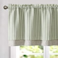 thumbnail image 1 of Linen Striped Valance for Windows 18 Inch Blackout Drapes for Small Window Farmhouse Double Layer Valance for Living Room Kitchen RV Rod Pocket 1 Panel Sage Green on Linen, 1 of 7