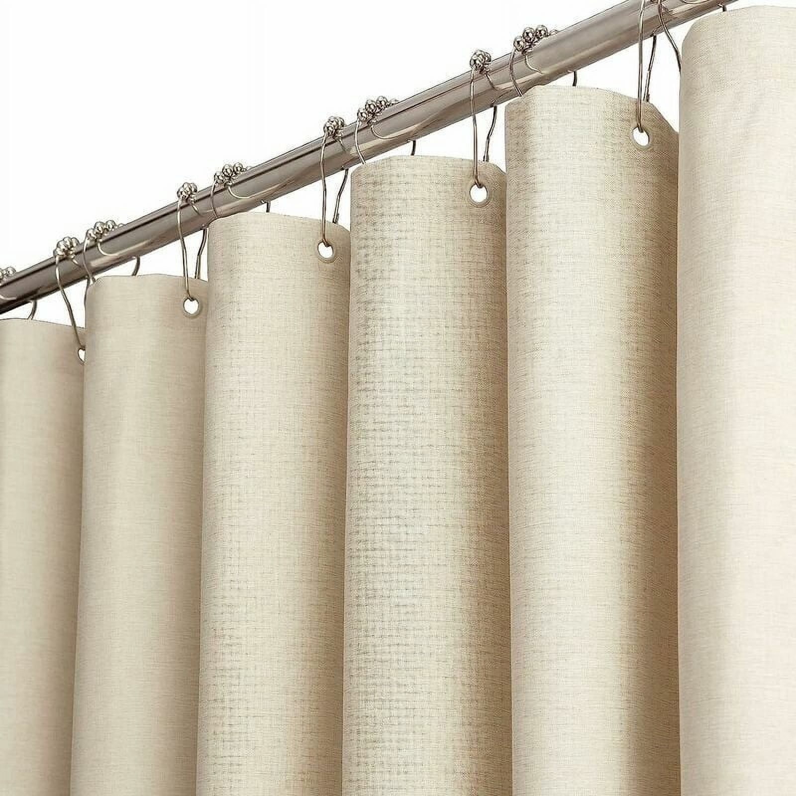Linen Style Heavy Duty Shower Curtain, Solid Color Style Textured
