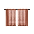 thumbnail image 1 of Linen Style Kitchen Curtain, 2-Piece Semi-Transparent Short Window Drapes for Bathroom Bedroom, Rustic Farmhouse Small Window Valance, Rod Pocket Hanging, 1 of 6