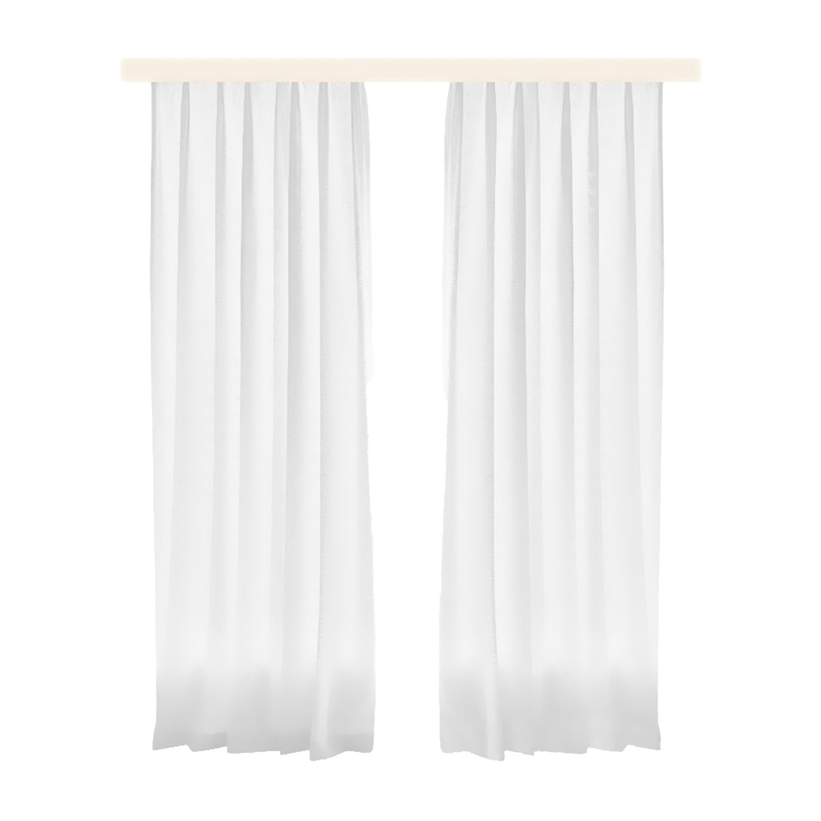 Linen Style Window Curtains Set of 2 Panels, White Thick Flax Fabric for Living Room and Bedroom, 150x270cm/59x106in Each