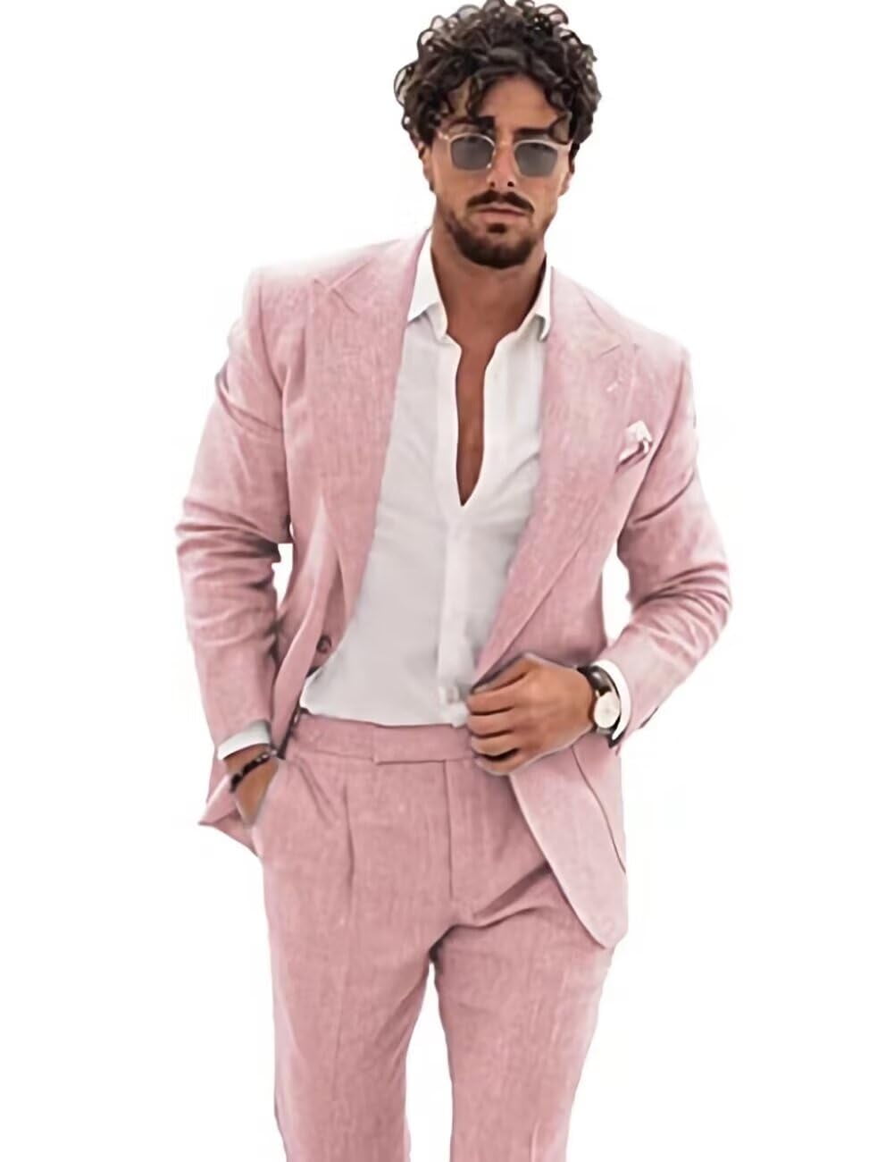 Linen Suits for Men Casual Wedding Suits Men Piece Suits