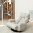thumbnail image 1 of Linen Swivel Floor Chair, Adjustable Floor Lazy Chair with Arm, Adjustable Head and Waist, Game Chair Floor Lounge Chair for Adults and Children, 1 of 9