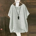 thumbnail image 1 of Linen T Shirts For Women Gauze Shirts Peasant Blouse Womens Gauze Tops Summer Blouses For Women Gauze Tunic Tops For Women Peasant Tops For Women Loose Fit Tee Shirt Women White2 XL, 1 of 6
