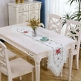 thumbnail image 1 of Linen Table Runner Embroidered Lace Coffee Table Runners Dresser Scarf Tablecloth for Spring Summer Kitchen Wedding Party, 1 of 3