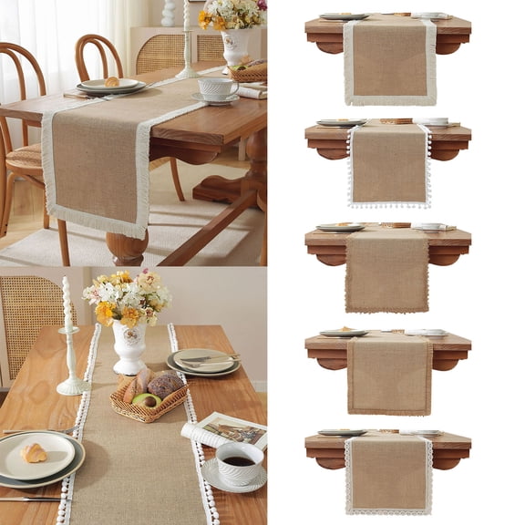 Linen Table Runner Flag 30x120cm, Natural Woven Festival Party Decor for Entryway Console Table or Dresser Top Cover Cloth