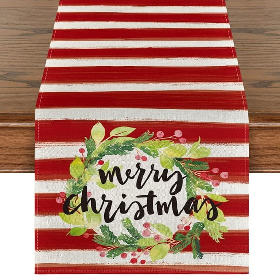 Linen Table Runner For Christmas, High Definition Print, Festive Plaid Design, Fine Workmanship, Table Decoration