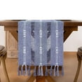 thumbnail image 1 of Linen Table Runner - Long with Tassels - Braided Striped Pattern for Fall, Thanksgiving, Christmas Dining Table Decor, 1 of 6