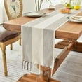 thumbnail image 1 of Linen Table RunnerRustic Table Runner with Tassels, Cotton Linen Farmhouse Table Decoration for Holiday Party, Wedding and Dining, 142 Inches, 1 of 5