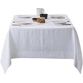 thumbnail image 1 of Linen Tablecloth 100% Pure Linen Table Cloth for Rectangle Tables Machine Washable Dining Fall Tablecloth with 4PCS Free 20"x 20" Linen Napkins (White, 60" x 84"), 1 of 6