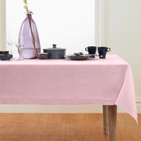 Linen Tablecloth 60 x 120 Inch - 100% Pure Linen Oyster Grey Table Cloth for Rectangular Tables, Machine Washable Cloth Tablecloth for Spring, Summer, Mothers Day