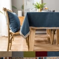 thumbnail image 1 of Linen Tablecloth Washable Table Cover For Dining Table Kitchen Home Decoration-130x180cm-Blue, 1 of 7