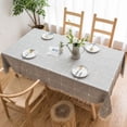 thumbnail image 1 of Linen Tablecloth with Embroidery Cotton Tablecloth Lace Wedding and Easter Table Decoration for Partiestablecloths Rectangle (gray,140*180cm), 1 of 7