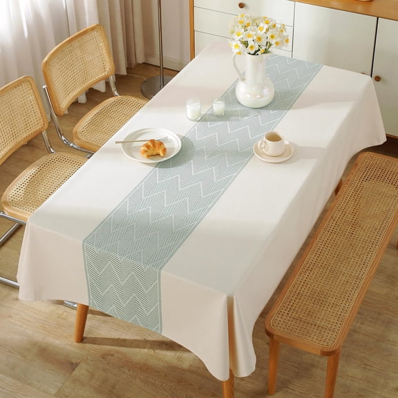Linen Tablecloths for Rectangle Tables,Table Cloth Advanced Waterproofing Technology for Dinningroom,Farmhouse 140*180cm,green