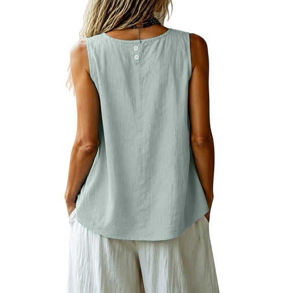 Linen Tank Tops For Women Short Waisted Tops For Women Summer Tops Linen Sleeveless Linen Tops For Women Petite Womens Summer Tops Cute Linen Tops For Women