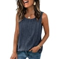 thumbnail image 1 of Linen Tank Tops for Women 2026 Spring Summer Casual Comfy Sleeveless Linen Shirts Loose Lightweight Gauze Camisoles Dark Gray 3XL, 1 of 8