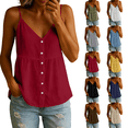 thumbnail image 1 of Linen Tank Tops for Women Sleeveless Spaghetti Strap Tank Top Empire Waist Babydoll Tops Lightweight Linen Shirt Wine 2XL, 1 of 9