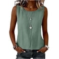 thumbnail image 1 of Linen Tank Tops for Women Summer Casual Sleeveless Cotton Shirts Comfy Loose Fit Lightweight Gauze Cami Blouses, 1 of 6