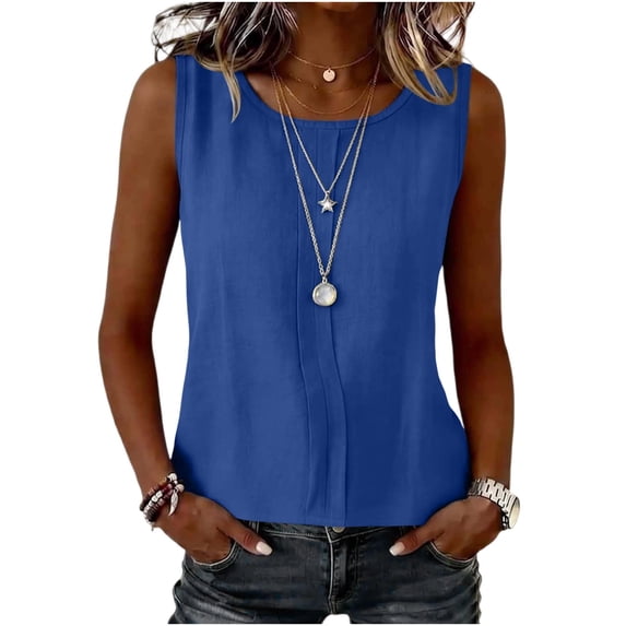 Linen Tank Tops for Women Summer Casual Sleeveless Cotton Shirts Comfy Loose Fit Lightweight Gauze Cami Blouses