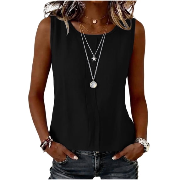 Linen Tank Tops for Women Summer Casual Sleeveless Cotton Shirts Comfy Loose Fit Lightweight Gauze Cami Blouses