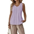 thumbnail image 1 of Linen Tank Tops for Women Summer Casual Loose V Neck Sleeveless Shirts Blouses Tunic Tops Light L, 1 of 9