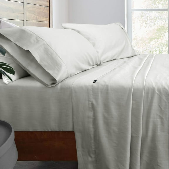 Linen Tencel Cotton Lyocell Blended Celeste Color King Colling Bed Sheet Set