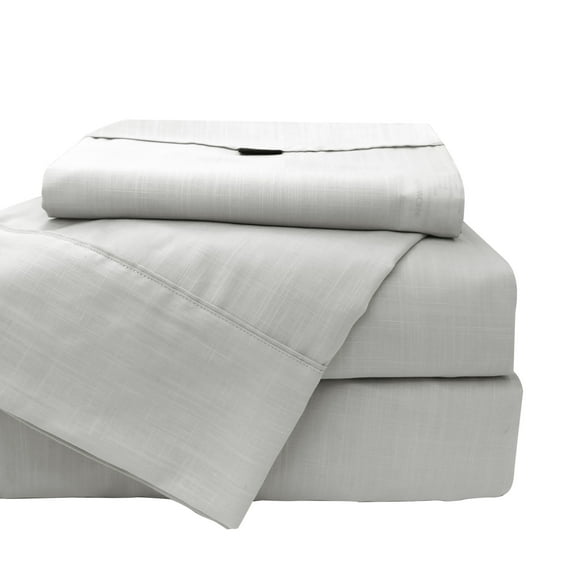 Linen Tencel Cotton Lyocell Blended Celeste Color Queen Colling Bed Sheet Set